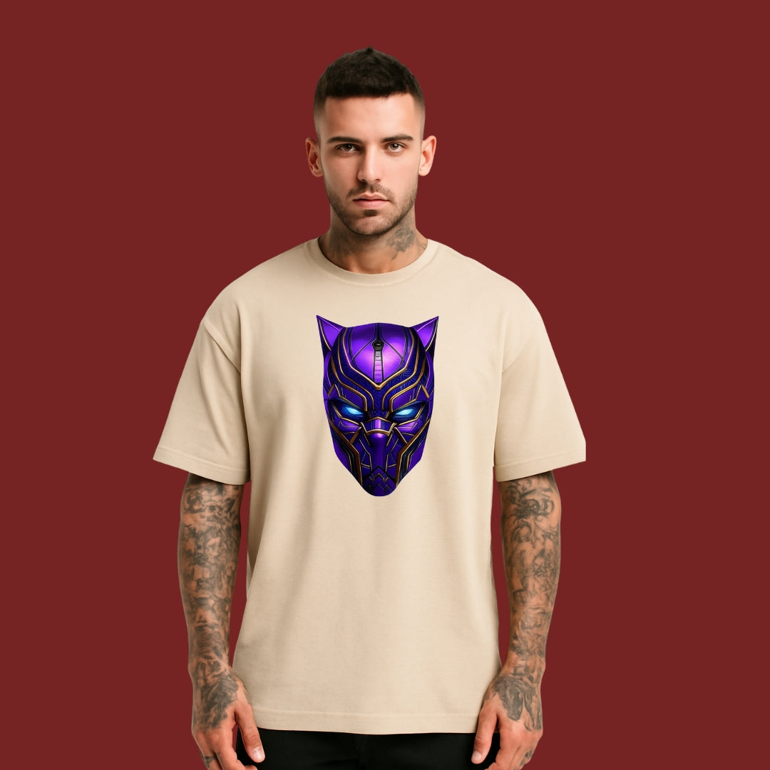 Black Panther Neon Glow Oversized T-Shirt