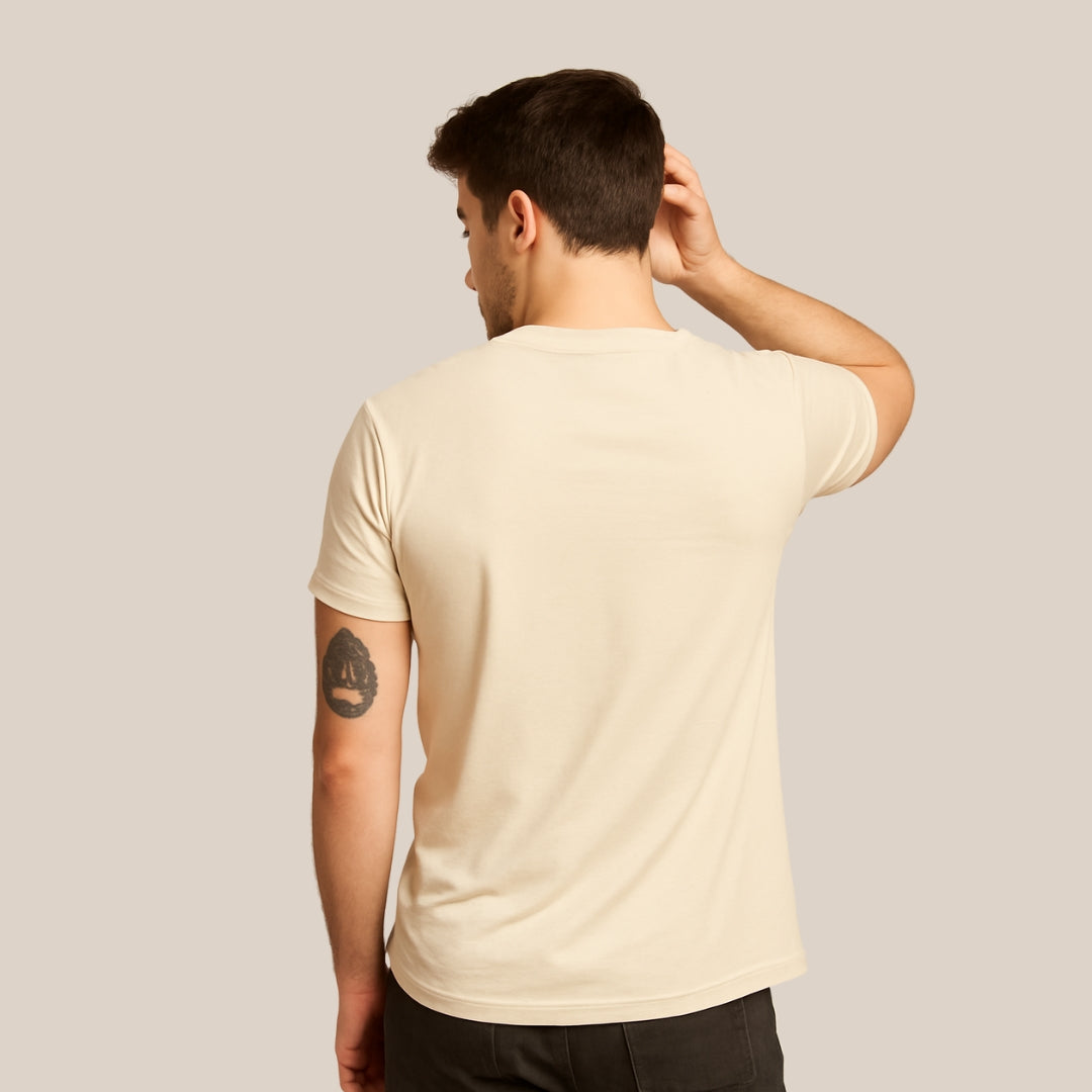 Snazzik Beige Regular Fit T-Shirt