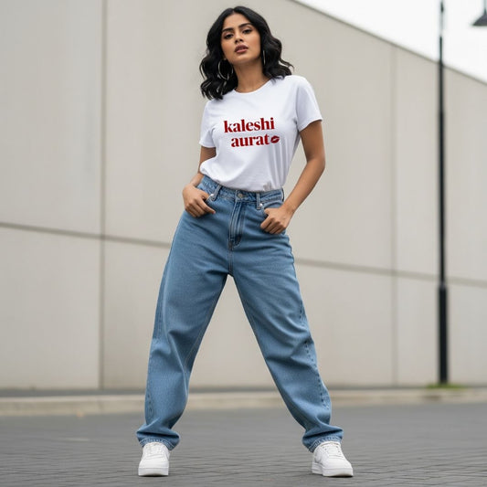 Kaleshi Aurat White Graphic Tee – Desi Fashion Vibes