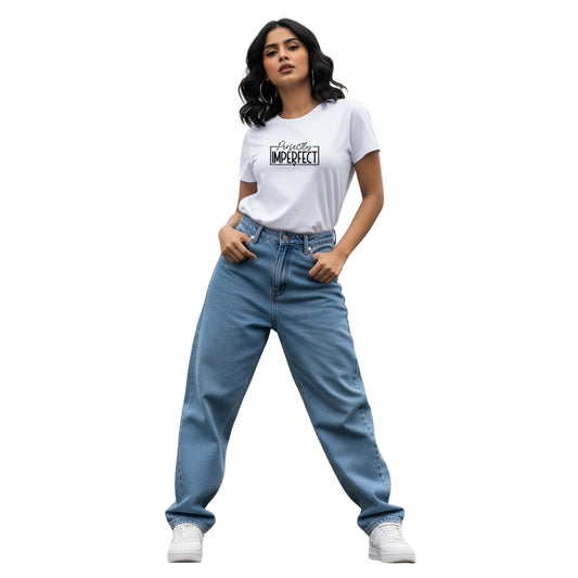 Snazzik White "Perfectly Imperfect" Regular Fit T-Shirt – 180 GSM